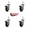 Service Caster 3 Inch Hooded Neoprene Rubber 5/16 Inch Threaded Stem Casters with Brakes, 4PK SCC-TS03S310-NPRB-BC-B-5161815-4 - alternate 2
